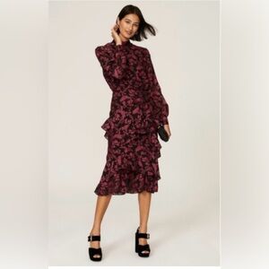 Saloni Isa Ruffle midi dress